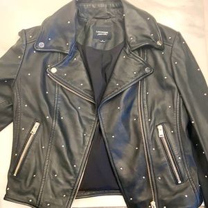 LAMARQUE Lambskin Moto Studded Jacket